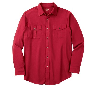 Mens solid red flannel shirt sale