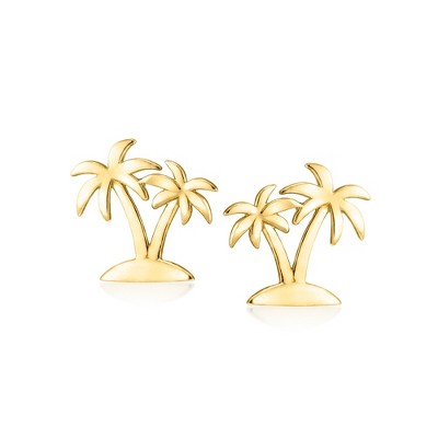 Ross-Simons Italian 10kt Yellow Gold Palm Tree Earrings