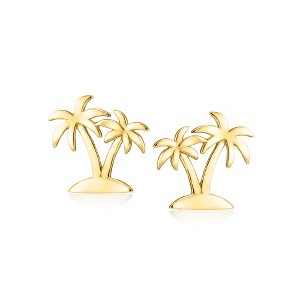 Ross-Simons Italian 10kt Yellow Gold Palm Tree Earrings - 1 of 3