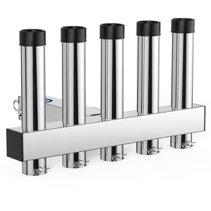 4/5/6-Tube Stainless Steel Hitch Fishing Rod Holder for 2" Receiver, Adjustable  Rack with Quick-Release Pin for Trucks, Boats & Yachts : Target