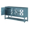 YOOCOZZ MDF Retro Console Table with Mirrored Doors, Durable Acacia Wood Legs and Spacious Shelves - 4 of 4