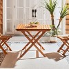 Kresler Rectangle Outdoor Folding Table - Natural - Safavieh - image 2 of 4