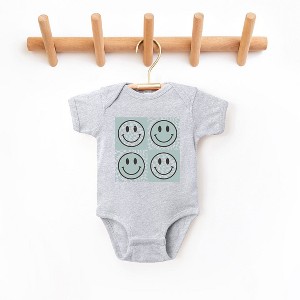 The Juniper Shop Four Checkerboard Smiley Faces Baby Bodysuit - 1 of 2