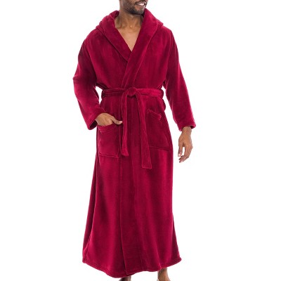Adr Mens Robe, Plush Fleece Hooded Bathrobe Men, Men's Bathrobes, Big ...