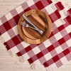 Design Imports Check Fringe Placemat Set/4, Garnet - 2 of 3