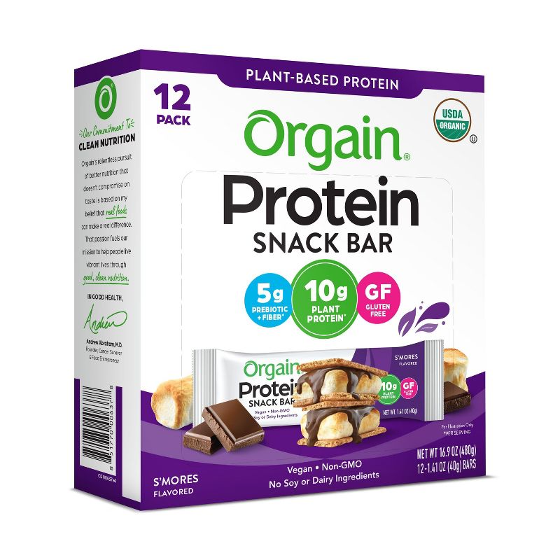 Orgain Organic Vegan Protein Bar - S&#39;mores - 12ct, 3 of 8
