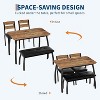 4-Piece Industrial Dining Set, Wooden Kitchen Table with Upholstered Bench & 2 Cushioned Chairs, Compact Dinette for Apartments, Kitchen, Studio - 2 of 4