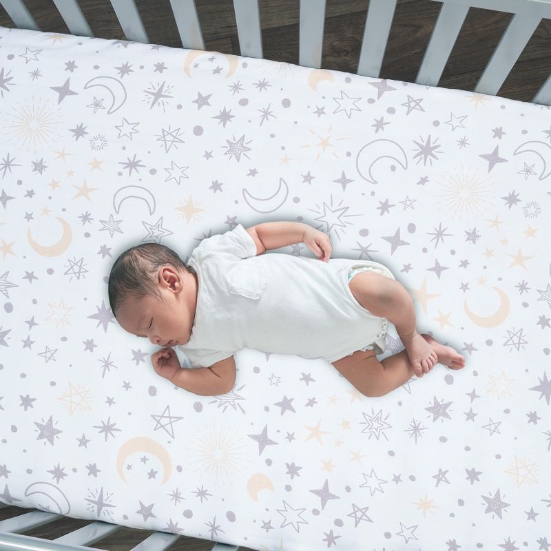 Lambs & Ivy Goodnight Moon 3-Piece Celestial Nursery Baby Crib Bedding Set, 5 of 11