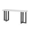 Geometric Console Table with Pine Veneer Top,Modern MDF Entryway Table for Living Room or Hallway,American Style Console Table-Coolbibila - 3 of 4