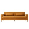NicBex Couches for Living Room 85" Sofa Velvet Upholstered 3-Seat Couch Soft Sponges Modern Designs Sofa with Gold Accents and Plush Cushions, Orange - 4 of 4