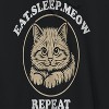 Rerun Island Men's Eat Sleep Meow Long Sleeve Graphic Cotton Sweatshirt Hoodie - 2 of 4