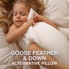 Zibroges Feather Bed Pillow Queen Size - Hotel Down Pillows for Sleeping, Soft 600 Thread Count Cotton Cover, Fluffy Support Surround Fill Polyester - 3 of 4