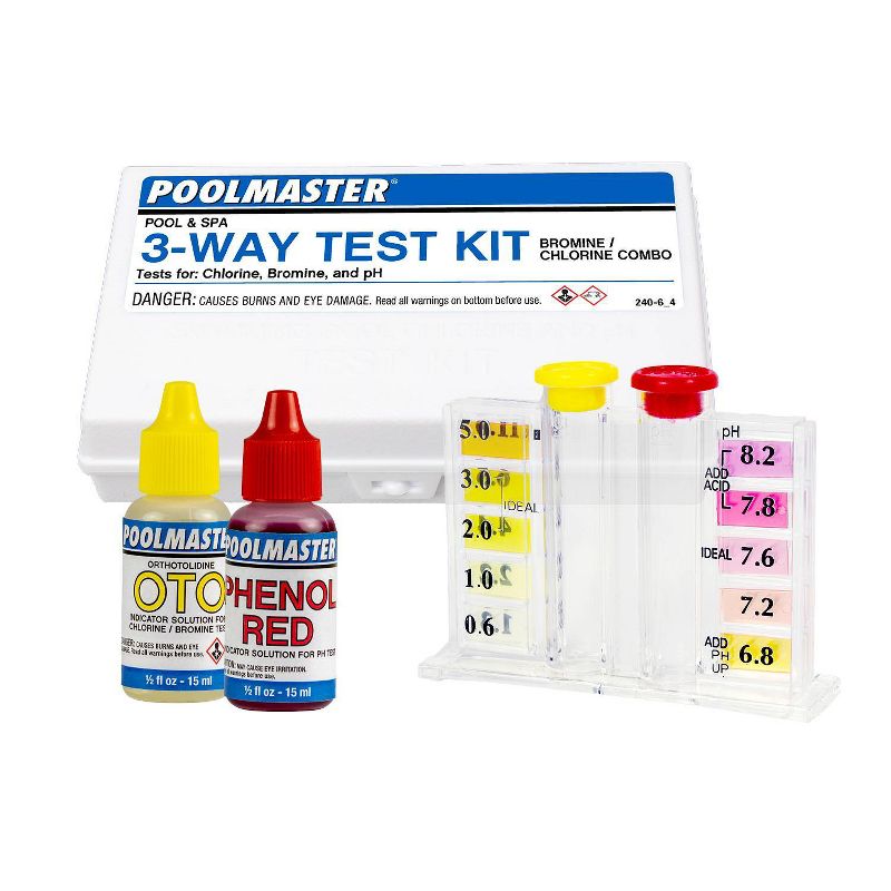 Poolmaster 3 Way Swimming Pool or Spa Water Test Kit with Case, 3 of 5