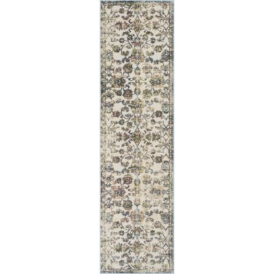 Well Woven Atlas Distressed Floral Oriental Blue Area Rug
