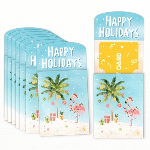 Big Dot of Happiness Beach Christmas Gift Card Holders with Envelopes, Tropical Cash Money Holders & Gift Card Sleeves, Nifty Gifty Pack, Set of 8 - 1 of 4