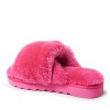 EZ Feet Women's Genuine Shearling X-Band Fuzzy Slide Slipper - 4 of 4