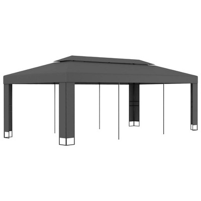 vidaXL Gazebo with Double Roof 118.1"x236.2" Anthracite
