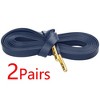 INSPIRE CHIC Faux Leather Solid Color Metal Tippings Flat Shoe Laces 2 Pairs - 2 of 4