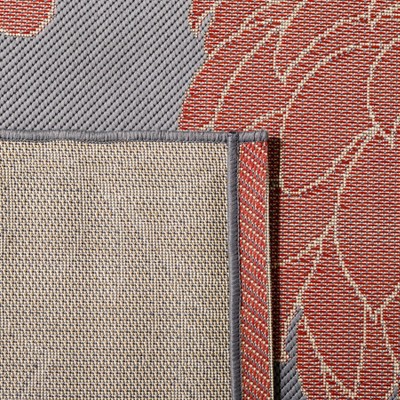 Anthracite & Red Rectangular Easy-Care Synthetic Area Rug