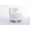 Gulches Teddy Fabric Armless Accent Chair (White), Curved Backrest & Solid Wood Legs for Living Room Bedroom Vanity Room - 2 of 4