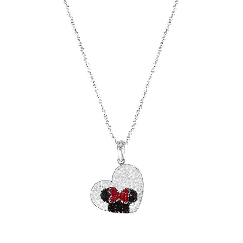 Disney Minnie Mouse Stainless Steel Crystal Heart Necklace, 4 of 5