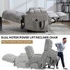 Chenille Power Lift Recliner Chair with Dual Motor & Heat Massage, Heavy Duty Electric Reclining Armchair for Elderly Support-Cuddlewood - 3 of 4