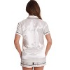 Just Love Womens Satin Pajama Set - Loungewear Short Sleeve Button Down Sleepwear - 3 of 3