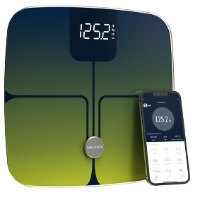 Nautica Body Tracker Digital Bathroom Scale, Bluetooth-Enabled Smart Scale with BMI, Body Fat, Muscle Mass Tracking, Syncs with Smartphone App, 440Lbs - 1 of 4
