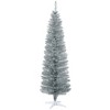 HOMCOM 6 FT Artificial Christmas Pencil Tree Holiday Xmas Tree Home Indoor Decoration, Silver - 4 of 4