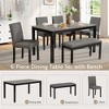 6-Piece Dining Set with 4 Upholstered Chairs and a Bench for Kitchen, Dining Room - 3 of 4