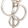 Possini Euro Design Circles Modern Wall Light Sconces Set of 2 Brushed Nickel Plug-in 12" Fixture Off White Cotton Shade for Bedroom Reading House - 3 of 4