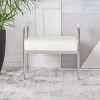 Pim Small Rectangle Bench W/ Arms - White/Chrome - Safavieh - 3 of 4