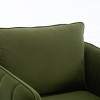 PAGED Velvet Upholstered Accent Chair Comfy Single Sofa Chair Mid-Century Modern Armchair with 1 Pillow and Metal Legs for Living Room - 3 of 4