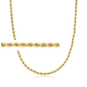 Ross-Simons Italian 2.7mm 18kt Yellow Gold Rope-Chain Necklace - 1 of 3