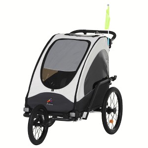 Aosom Bike Trailer for Kids 3 In1 Foldable Child Jogger Stroller Baby Stroller Transport Carrier Rubber Tires Kid Bicycle Trailer - 1 of 4
