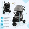 Infans Baby Jogging Stroller Jogger Travel System w/Adjustable Canopy for Newborn Grey - 2 of 4