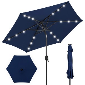 Best Choice Products 7.5ft Outdoor Solar Patio Umbrella for Deck, Pool w/ Tilt, Crank, LED Lights - 1 of 4