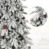 Dexmalle 7.5FT 1424 Tips Flocked PE/PVC Christmas Tree with 40 Natural Pine Cones - 4 of 4