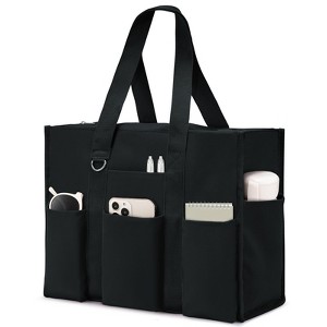 Generic Large Tote Bag Waterproof with 12 Pockets Top Zipper Closure Utility Teacher Nurse Bags - 1 of 4