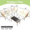 4-Piece Outdoor Wicker L-Shaped Patio Sofa Set with Cushions & Glass Coffee Table, Boho Sectional Set for Backyard, Garden, or Poolside ¨C Beige - 2 of 4