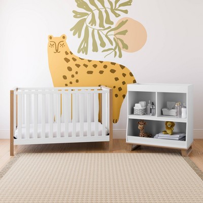 Modern Pacific White and Driftwood 4-in-1 Convertible Crib