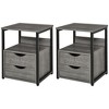 HOMCOM Industrial Side Table, End Table with 2 Storage Drawers, Accent Piece for Living Room, Set of 2, Gray - 4 of 4