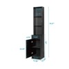 FURNIinspire Bathroom Storage Cabinets Bathroom Organizers Storage Shelves, MDF High Cabinet Bathroom Wall Cabinet, Black, 12.29"*13.38"*70.27" - 3 of 4