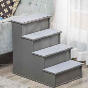 4 Step Pet Stairs for Small Dogs and Cats,Soft Cushioned Dog Ladder with Washable Non-Slip-LAOTIES - 1 of 4