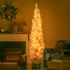 HOMCOM 6' Tall Pre-Lit Slim Noble Fir Artificial Christmas Tree with Realistic Branches, 200 Warm White LED Lights and 390 Tips - 3 of 4