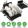 NewHome "Extra Large Retractable Dish Drying Rack with Drainboard & Utensil Holder, Rustproof & Expandable" Black - 4 of 4