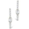 SHINE by Sterling Forever Sterling Silver Emerald Cut Bezel Set Huggie Hoop Earrings - 2 of 4