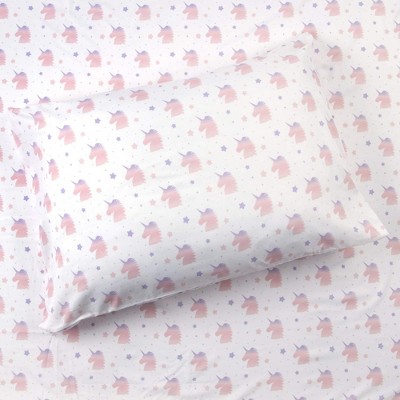 Tadpoles 4-Piece Ombre Unicorn Sheet Set | 1 Full Flat Sheet, 1 Full Fitted Sheet & 2 Queen Pillowcases