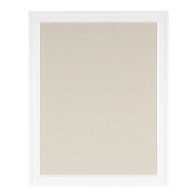 24" x 30" Bosc Framed Linen Fabric Pinboard White - DesignOvation