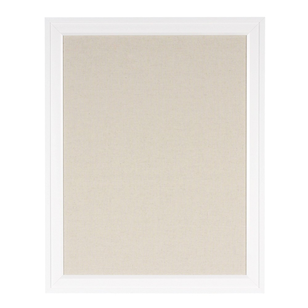 Photos - Dry Erase Board / Flipchart 23.5" x 29.5" Bosc Framed Linen Fabric Pinboard White - DesignOvation